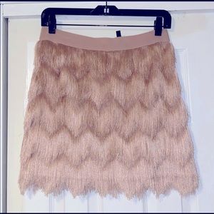 Pink fringe BCBG skirt
